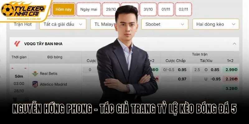 Nguyễn Hồng Phong - Tác giả trang Tỷ lệ kèo bóng đá 5